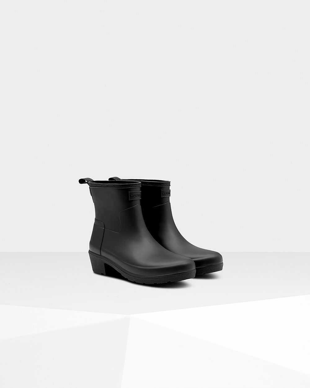 Botas De Salto Hunter Feminina Pretas - Refined Slim Fit Baixo Ankle - 67EFBJUYV